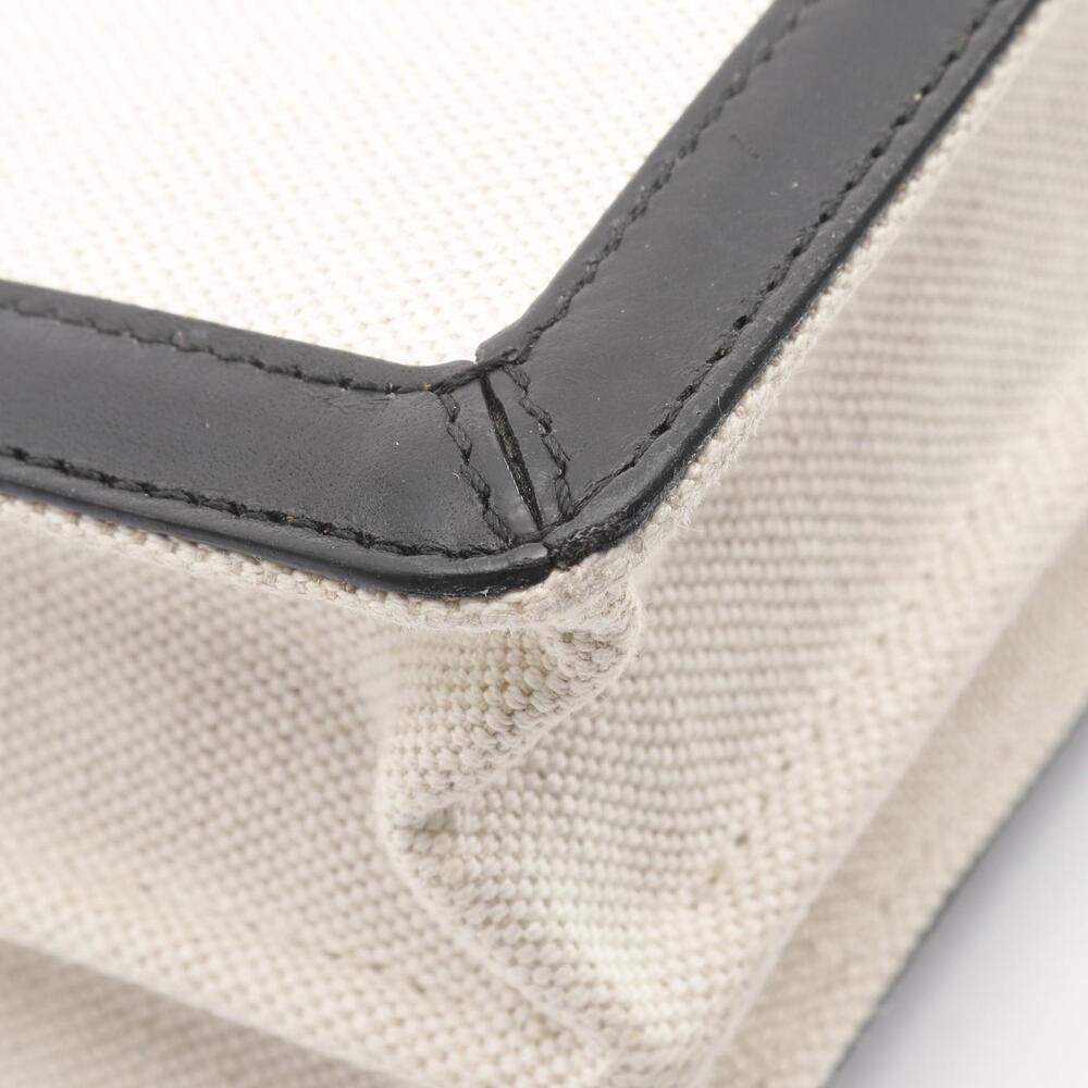 Balenciaga Navy Blue Pochette Shoulder Bag Canvas Leather Ivory White Black - Picture 6 of 9